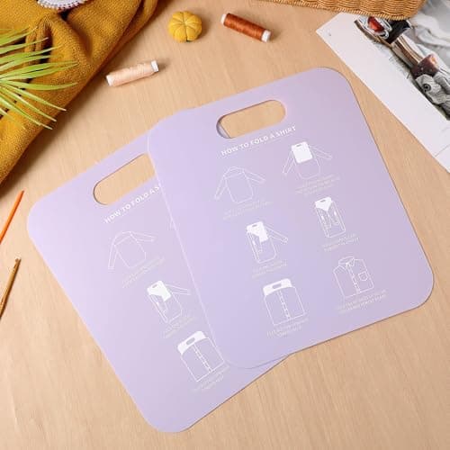 STOBAZA PP Garment Folder 2 Pack Shirt Packing Liner Board for Collared Shirts, Space Saving Folding Board for Drawers and Suitcase, 11.99 x 9.96 in — view 6