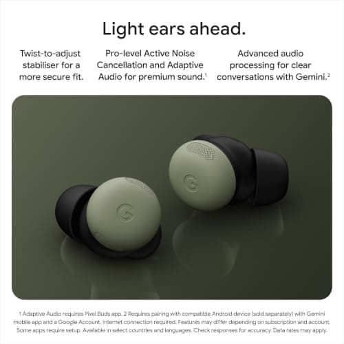 Google Pixel Buds Pro 2 - Wireless Earbuds with Active Noise Cancellation – Bluetooth Headphones - Olive — view 4