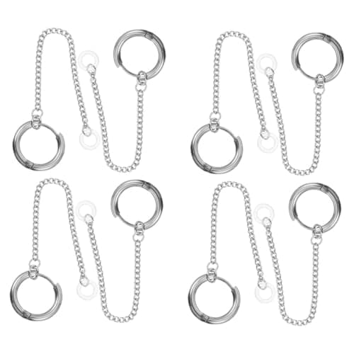 Anti-Lost Earphone Clip Chain, 8 Pack Titanium Steel Silver Ear Buckles