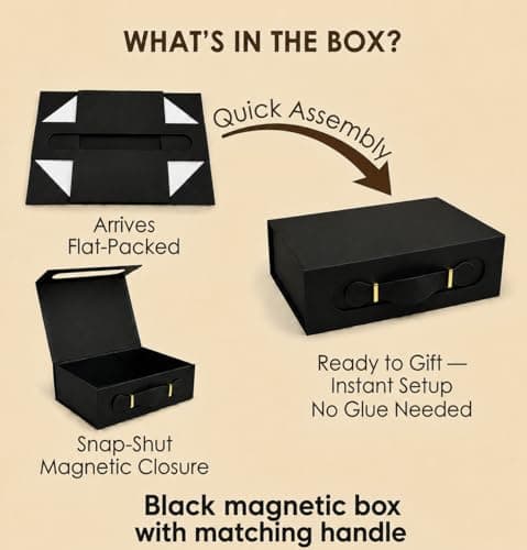Emartbuy Black Folding Magnetic Gift Box 28.2 x 20.2 x 9.2 cm — view 3