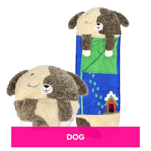 Happy Nappers Kids Sleeping Bag - Brown Dog Medium Size - Suitable for Children Aged 3 to 6 Years - Plush Toy, Comfy Sleeping Bag & Fluffy Pillow All in One — view 2