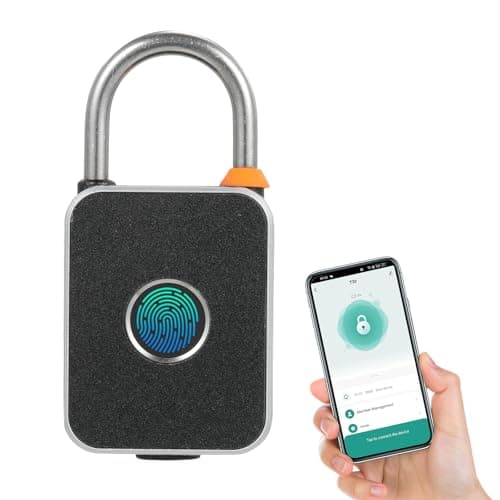 Fingerprint Padlock with APP Unlock Locker Lock Smart Padlock with Keyless Biometric Waterproof USB Charging for Gym Luggage Bags Bicycles Backpacks Fence