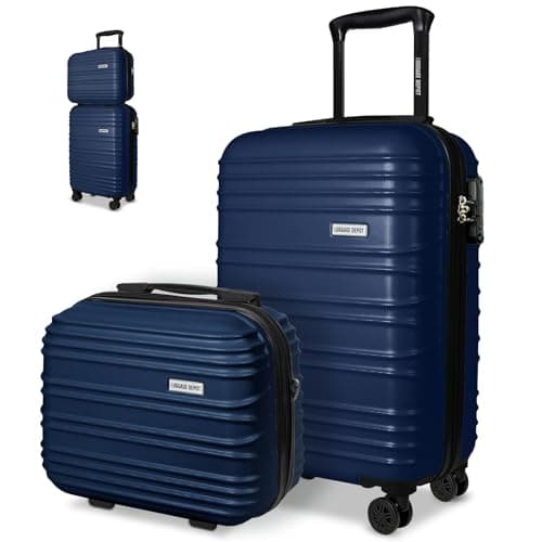 Luggage Depot 2 Piece Luggage Set for Carry On Travel, TSA Lock Navy Blue