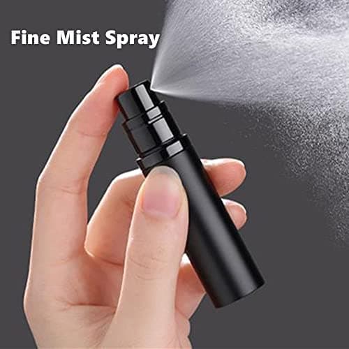 Aurdox Perfume Atomiser, Portable and Refillable mini Perfume Spray Bottles Empty Sprays 2Pack, Dispensers, Atomizers with Pump for Travel, 5ml/black and Silver Grey — view 5