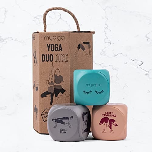 Myga Yoga Dice - Set of 3 Dice with Partner Yoga Poses and Actions for Exercise, Fitness and Full Body Workout - Soft & Lightweight Dice great for Travel and Family Fun - Ideal for Gifting — view 6