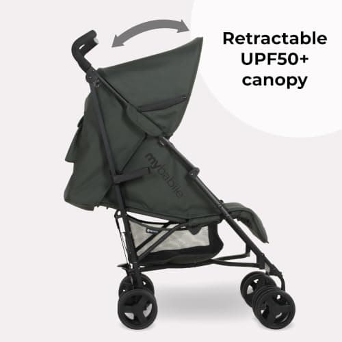 My Babiie MB01 Stroller - from Birth to 4 Years (22kg), Lightweight & Compact Umbrella Fold, Travel Buggy for Toddlers - Forest Green — view 3