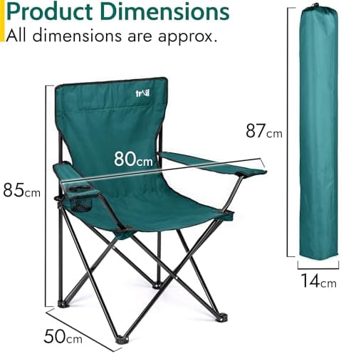 Trail Folding Camping Chair with Cup Holder, Teal — view 3