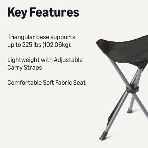 Amazon Basics Camping Stool, Collapsible, Black — view 3