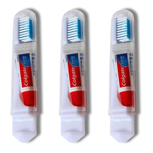 Colgate Travel Toothbrush Set of 3 by VistaHome - Foldable Toothbrush - Portable Toothbrush Set with Toothpaste - Orthodontic Toothbrush Set - Compact Toothbrush Set with Mini Toothpaste - Travel Size — view 5