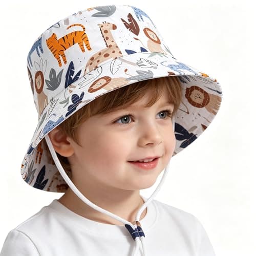 Children's Bucket Hat, Outdoor Activity Children's Sun Hat, Children's Sun Protection with Adjustable Chin Strap, Foldable Design for Travel and Beach, Children's Sun Hats for Boys and Girls