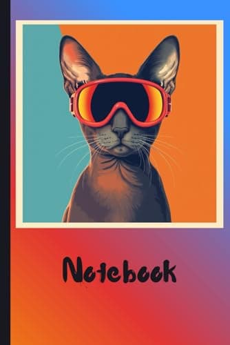 Black Cornish Rex in Ski Goggles -- Maroon to Yellow Gradient