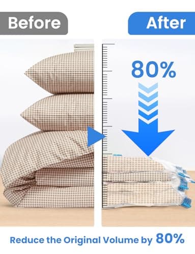 Vihoom Vacuum Storage Bags 8 Pack, Vacuum Pack Bags for Clothes and Travel — view 4