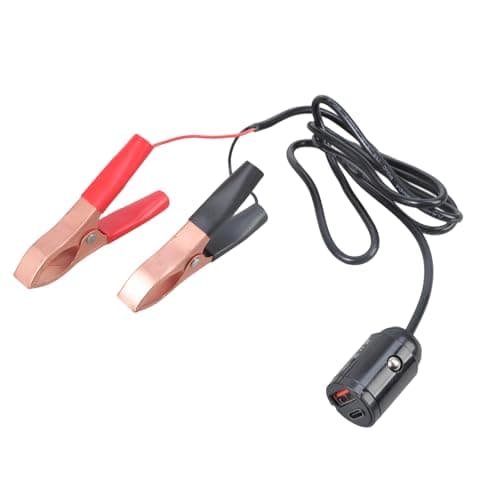 YUPEIUKLI 12V To 5V Car Charging Cable with Clamp Fast Charging Power Adapter For Outdoor Camping Travel Devices