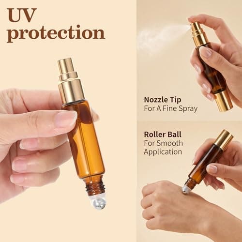 4PCS Refillable Perfume Bottle- 10ml Dual Use Rollerball Bottles Empty — view 3