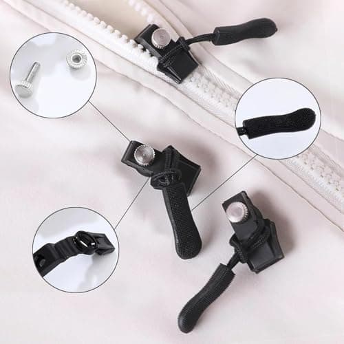 6 PCS Zipper Puller Replacement, Zipper Repair Kit, Zip Replacement, Zip Repair, Replacement Zip, for Jacket Luggage Backpacks(Pullers Small Medium Large) — view 3