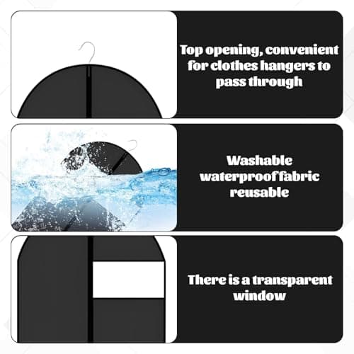 2 Pack Suit Covers for Men with Zipper,Suit Bags for Men,60 * 100 cm Foldable and Dustproof Suits Carriers for Man,Easy to Store,Reusable Clothes covers,Suitable for Coats,Jackets,Pullovers — view 3