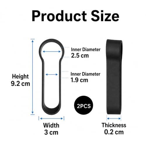 Tinminx 2 Pcs Folding Walking Stick Holders, Plastic Crutch Clip Straps, Foldable Walking Stick Accessories for Hiking Poles Mobility Aids Storage, Black — view 2