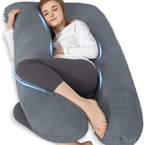Chilling Home Pregnancy Pillow,U Shaped Maternity Pillow with Cover Velvet