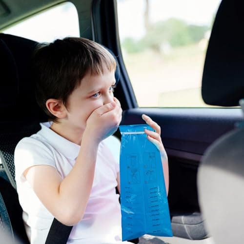 Emesis Bags - 10 Pack Reusable Baags, Leak Proof, Travel Sick Bags with Measurement Marks, Portable Leakproof Puke Envelope | Car Sickness Envelopes for Taxi, Boat, Bus & Pregnancy, Portable Vom — view 3