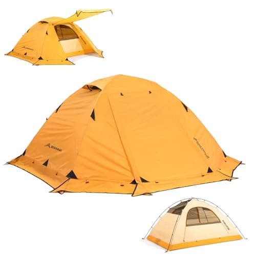 BISINNA 4 Season Tent for Backpacking Winter Tents 2 Person Lightweight Cold Weather Tents Waterproof Double Layer All Season Tent Aluminum Alloy Poles Easy Set Up for Camping, Hiking, Outdoor