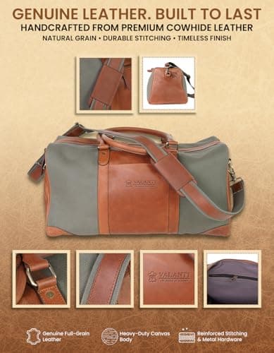 Genuine Leather Large Holdall Bag for Men & Women — view 4