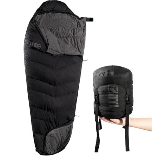 Mummy Sleeping Bag for Adults, 2-3 Season, 6°C Comfort, up to 185cm