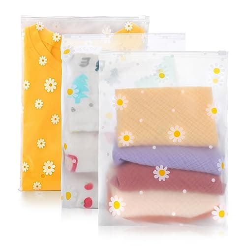25 Pcs Reusable Ziplock Bags，20 x 25cm Plastic Hospital Bags Travel Clothes Storage Bags Clear Seal Bags Waterproof Luggage Organiser or Clothes, Shoes, Cosmetics