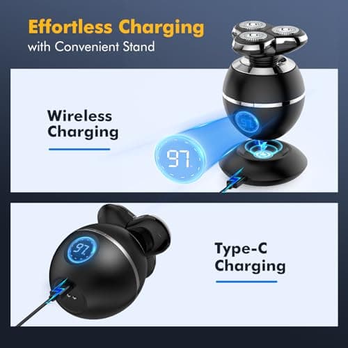 ETENTOUS Electric Razor for Men, 2025 Upgrade Electric Shavers, Cordless Rechargeable 3D Shaver for Men, Wet/Dry Mens Shaver, Waterproof Electric Razor Grooming Kit — view 6
