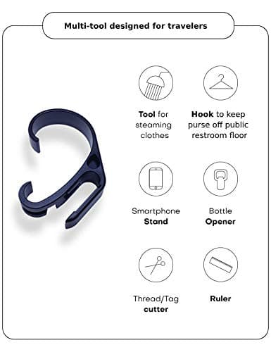 STEAM CLIP Travel Tool Over Shower Door Hook Traveler's Steamer Clip Hook, Over The Door Hanger for Shower, Heavy Duty Clip Hooks for Clothes Bottle Opener & Phone Stand - 1 Pack — view 2