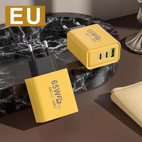 Pipestation EU 2 Pin to USB and PD Plug Travel Adapter Charger | Euro Wall Adaptor with 1 USB-A Port and 2 USB-C Port | European Universal Power Charging compatible with iPhone Samsung Smartphone — view 2