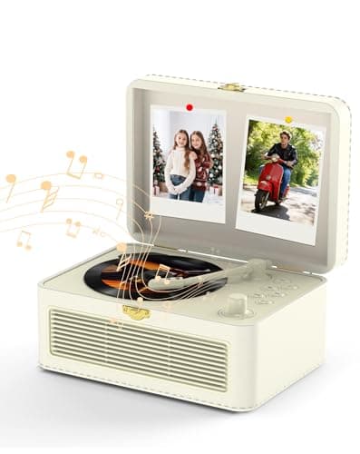 KOVCDVI Retro CD Players for Home with Bluetooth, Radio & Speakers White