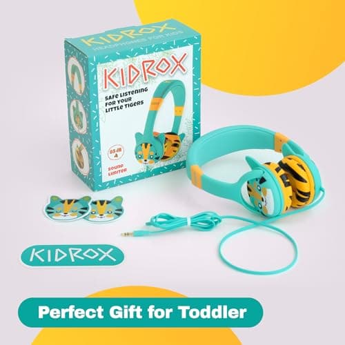 Kidrox® Toddler Baby Headphones (1-7 years old) for Kids, Durable & Flexible Headphones for Kids, Girls & Boys, 85dB Limiting Wired Children HeadPhones for School, Airplane, Travel, iPad, Tablet — view 6