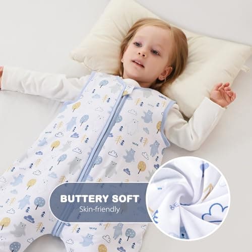 ToyaTec Baby Sleeping Bag with feet Super soft Rayon Made from Bamboo,Children's Bamboo fiber Sleeping Bag 2.5 Tog Autumn Winter Sleeping Blanket(Bear,L) — view 5