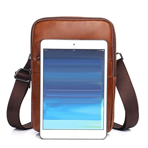 Xieben Vintage Leather Shoulder Messenger Bag for Men Travel Business Crossbody Pack Wallet Satchel Sling Chest Bags Brown — view 6