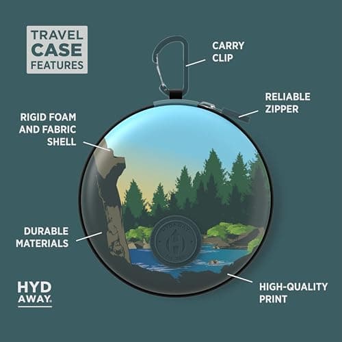 HYDAWAY Travel Case for Collapsible Bottles, Bowls & Cups - Protective Storage with Carabiner Clip - Durable, Water-Resistant, TSA-Friendly — view 5