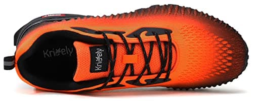 Kricely Trail Running Shoes Mens Breathable Lightweight Trainers Non-Slip Low Rise Walking Shoes（Orange 10） — view 5