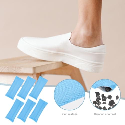 Bamboo Charcoal Linen Blue Shoe Deodorizer Bags 6pcs — view 3