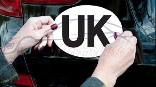 Xtremeauto AA UK Sticker For Cars – New 2021 Legal Regulation For Driving in the EU and France - Black Text White Oval Magnetic Plate — view 3