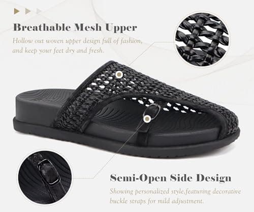 COFACE Womens Dressy Orthotic Sandals Comfortable Arch Support Mesh Mules — view 5