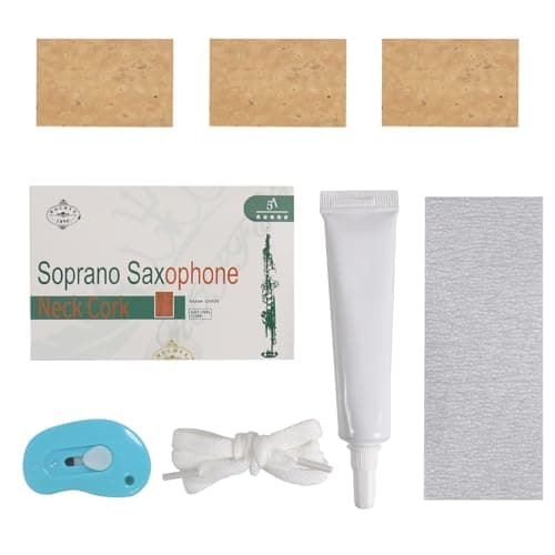 Soprano Saxophone Neck Cork, 3 Pcs Universal Saxophone Cork Piece for Clarinet/Alto/Soprano/Tenor Saxophone Cork, Saxophone Neck Cork Replacement Kit — view 2