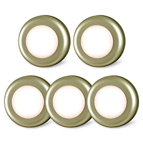 STAR-SPANGLED 2.8” Stick on LED Puck Lights AAA Battery, 5 Pack Golden Warm