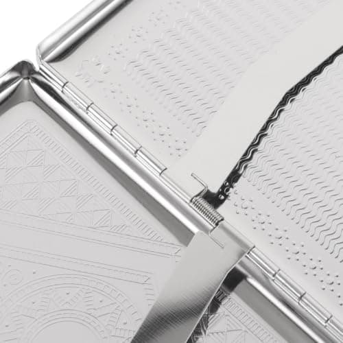 MOBUTOFU 2pcs Retro Metal Cigarette Case, Long Slim Tin with Clip — view 3