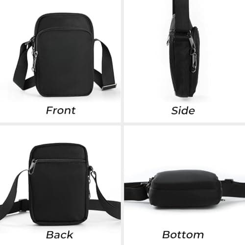 Small Anti Theft CrossBody Bag with Zipper Lock, RFID Blocking & Water Resistant - Sling Chest Shoulder Bag for Men Women, Water Resistant Messenger Bags for Runner Workout Hiking Cycling Travelling — view 6