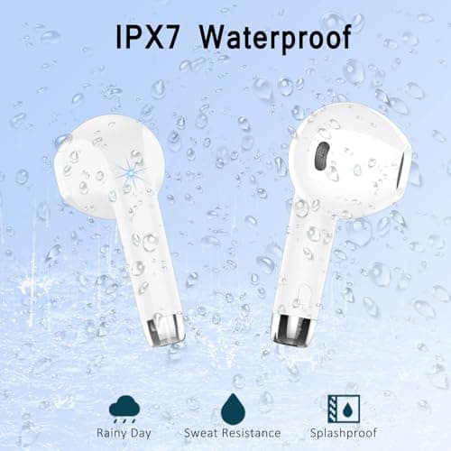POMUIC Wireless Earbuds, HiFi Stereo Deep Bass,Bluetooth 5.3 Headphones with 4 ENC Noise Cancelling Mic,40H Playtime, IPX7 Waterproof Bluetooth Earphones, Bluetooth Earbuds Dual LED Display,2025 — view 3