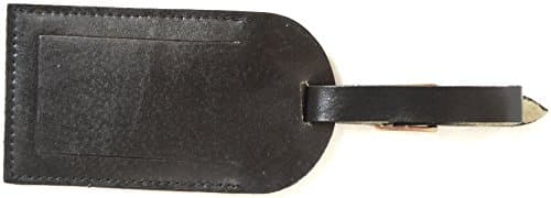 Genuine Leather Luggage ID Tag - Black