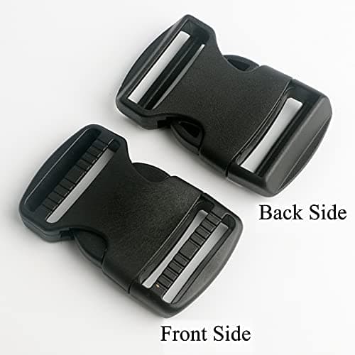 BEAULEGAN Plastic Buckles 25 mm (Pack of 10) - Quick Side Release for Luggage Straps, Pet Collar, Backpack Repair, Dual Adjustable Ends, Black — view 4