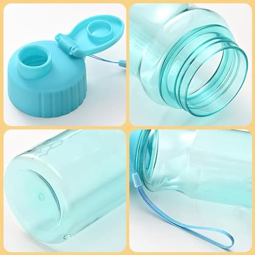 12 Pack Plastic Water Bottles Bulk for Kids, 500ml Reusable Drinks Bottles — view 3