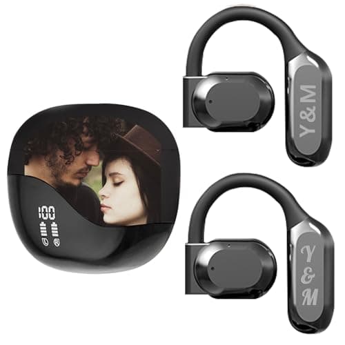 Ai Translating Earbuds Personalized Custom Photo Text Name Wireless Bluetooth Headset Translate earbuds Real Time for Android iOS, 144 Languages Translator for Business/Travel/Study Abroad (BK)