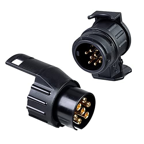 BEIJISTAR 7 to 13 Pin and 13 to 7 Pin Towing Adaptor, Trailer Plug Adapter, 12V Waterproof Electric Adapter Plug Converter, for Caravan RV Boat Cars Truck Trailer