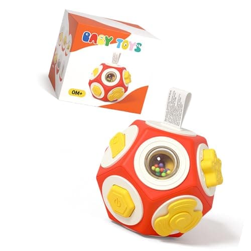 Portable interactive cube toy for toddlers with 12 activities and fun multi-face cubes for early learning